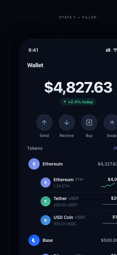Vaultr smart wallet showing multi-chain balances